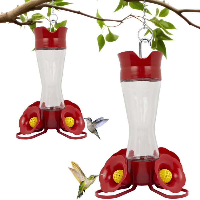 Perky-Pet 203CPBN-2 Glass Hummingbird Feeders for Outdoors with Perches, Ant Moat, Bee Guards - Pack of 2 - Image 1